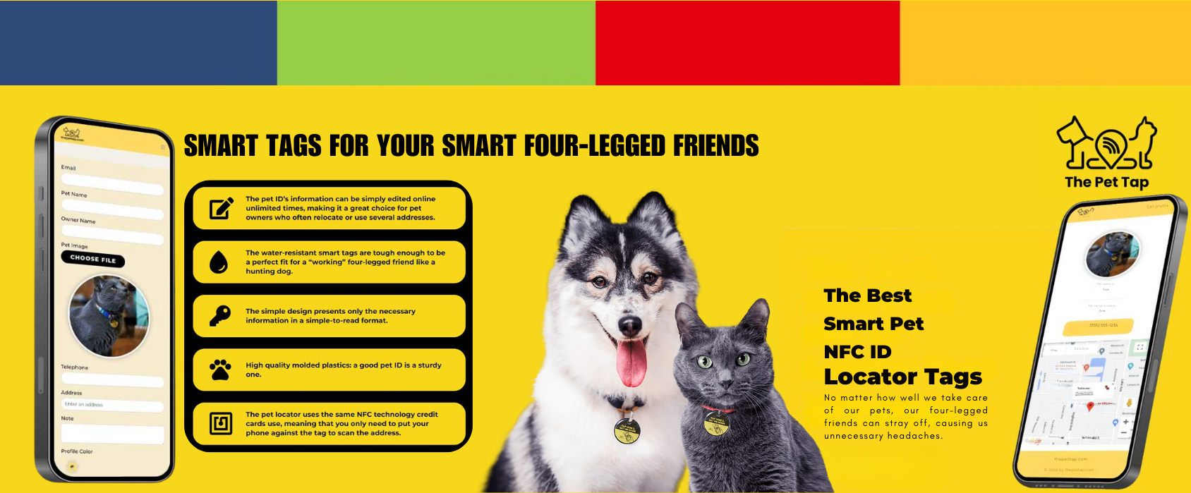 The Pet Tap Smart Pet NFC ID Locator Tag